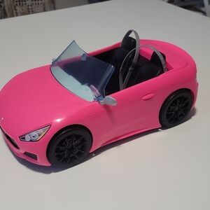 Barbie Bright Pink  Convertible Toy Car - Stylish Play Vehicle